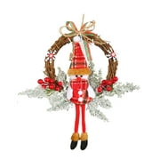 Christmas Wreath Handmade With Santa Deer Snowman For Front Door Decor