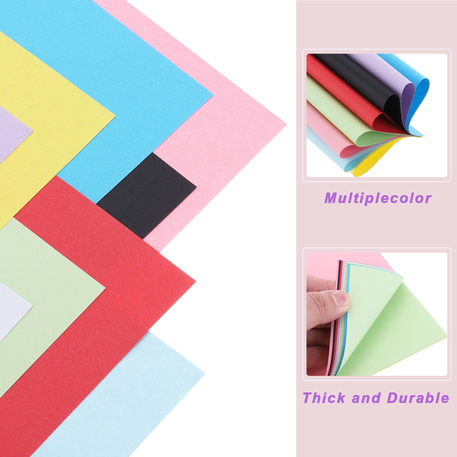 Uxcell 100 Sheets 10x10 Inch Origami Paper, 10 Colors 70gsm Square Origami Paper