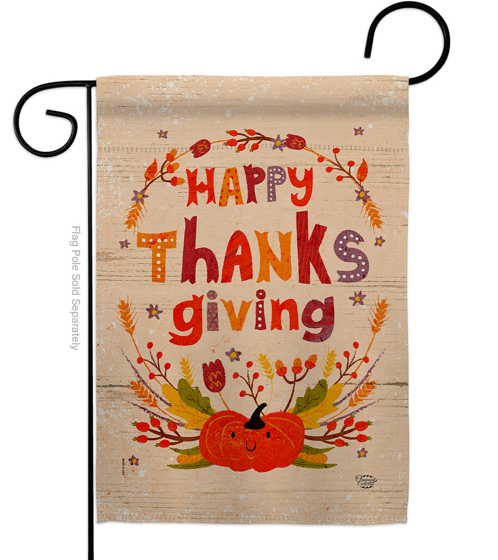 Thanksgiving Thanks Giving Garden Flag Fall 13 X18.5 Double-Sided ...