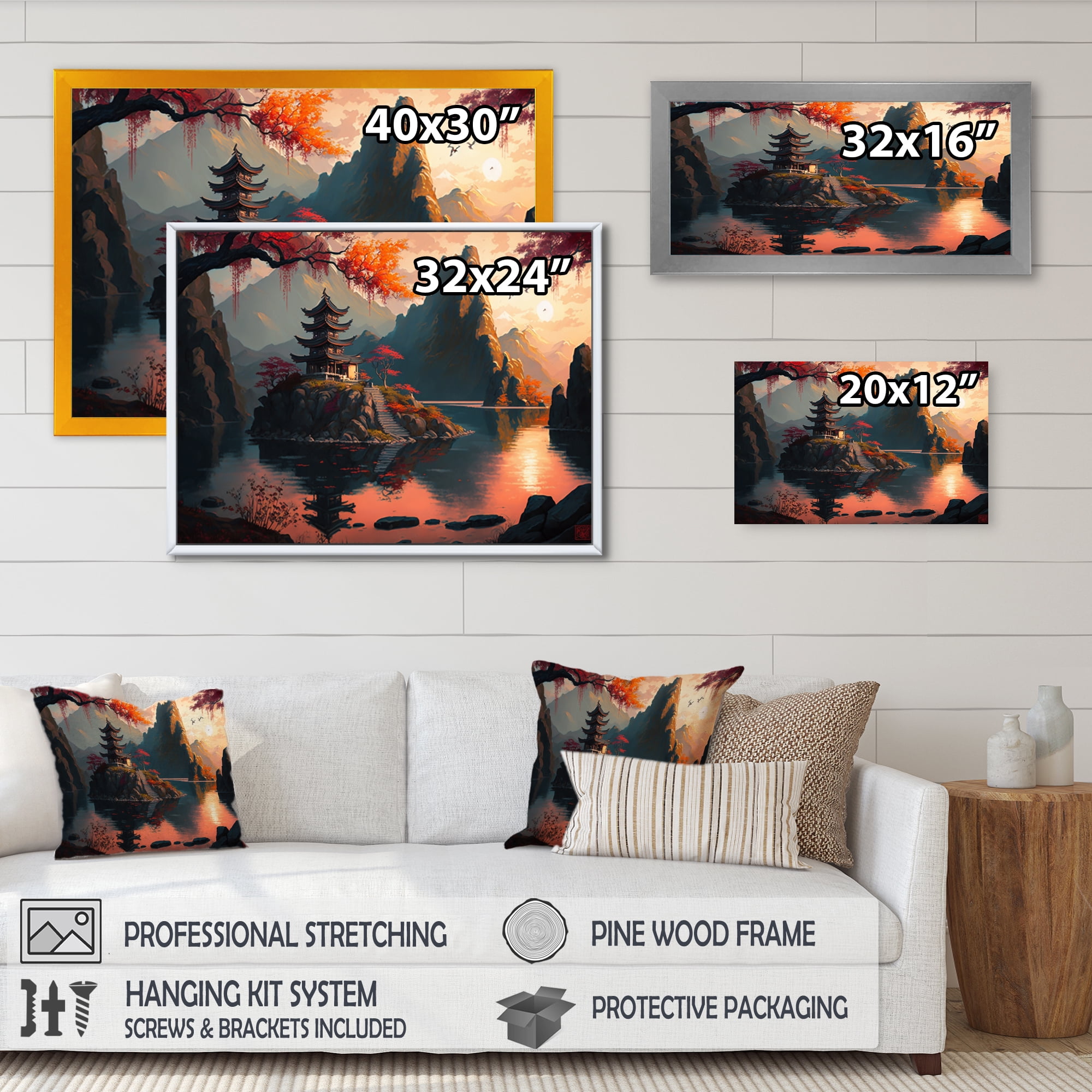 Designart Architectural Building On Island Landscape I Canvas Wall Art