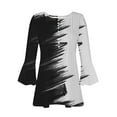 thumbnail image 4 of IROINID Reduced Plus Size Shirts for Women Crew Neck Long Sleeve Daily Trumpet Solid Buttoned Basic Ruched Corset Tunic Tops Pleated T-shirts Blouses,White, 4 of 5
