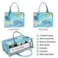 thumbnail image 2 of Large Capacity Tote Bag,Blue and Gold Marble Wavy Veins Pattern Handbag Fashion Luxury Tote Bag,15.7"x13"x 5.1" Inches,Laptop Compatible, 2 of 6