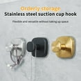 thumbnail image 2 of Bxaolu Waterproof Suction Cup Hooks, 2Pack Heavy Duty Stainless Steel No Drill Shower Hooks for Hanging Towels, Robes, Loofahs, Holder Holds Strong on Tile,Glass,Mirror,Wall,Bathroom Door, Gold, 2 of 8