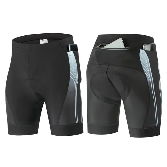 Men's Cycling Shorts with Back Pocket,5D Gel Padded Bike Shorts for Men,Mountain Road Biking Riding Half Pants Tights