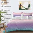 thumbnail image 3 of 3 Piece Pink Purple Teal Ombre Cream Duvet Cover Set California King,Microfiber Comforter/Quilt Cover with Corner Ties and 2 Pillowcases,Modern Abstract Art Aesthetics Bedding with Zipper Closure, 3 of 8