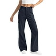 thumbnail image 1 of Salopette Décontractée Taille Haute pour Femmes, Combinaison, Pantalon Utilitaire avec Poches, Extensible Confortable, Randonnée Travail Extérieur, Tenues de Voyage d'Été, Marine TG, 1 of 7