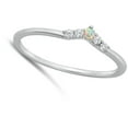 thumbnail image 4 of CHOOSE YOUR COLOR Dainty Fantasy Promise Ring White Simulated Opal .925 Sterling Silver Band CZ Female Size 9, 4 of 4