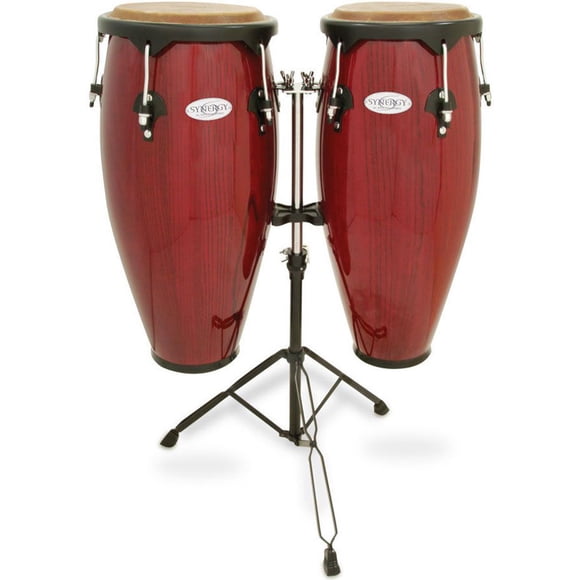 Toca Synergy Series Wood Conga Set with Stand - Red