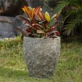 thumbnail image 1 of Luxen Home WHPL494 15.75 in. Dia. MgO Fiberclay Rock Textured Tall Planter, 1 of 1