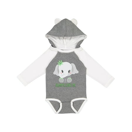 

Inktastic Gramps Loves Me- cute elephant Gift Baby Boy or Baby Girl Long Sleeve Bodysuit