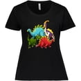 thumbnail image 3 of Inktastic Cute Dinosaurs Women's Plus Size T-Shirt, 3 of 5