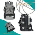 thumbnail image 6 of WOLT Gray Basketball Backpack with Ball & Shoe Compartments 34L Basketball Bag , 1 Drop (1 Pack), 6 of 6
