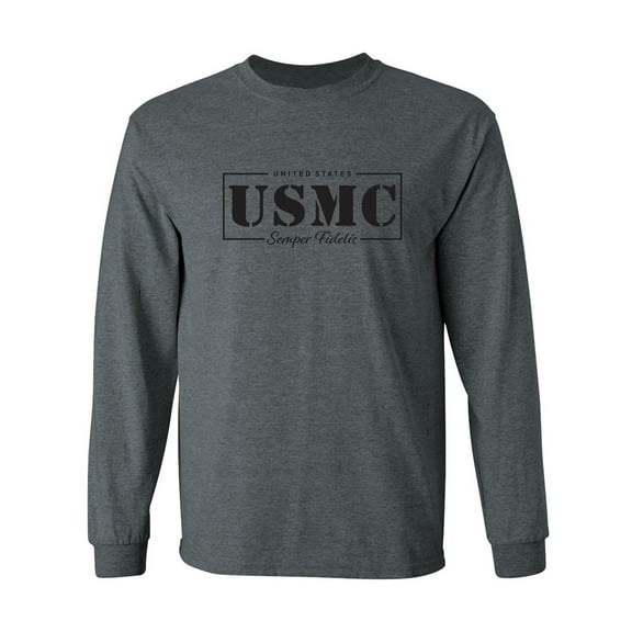 United States USMC Semper Fidelis Adult Long Sleeve T-shirt