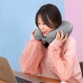 thumbnail image 4 of Travel Neck Pillow Cozival U-Shaped Memory Foam Travel Pillow for Airplane And Car Rides, Removable Machine Washable Cover, Ergonomic Support for Head And Neck During Rest, Memory Foam Pillow, Grey, 4 of 7
