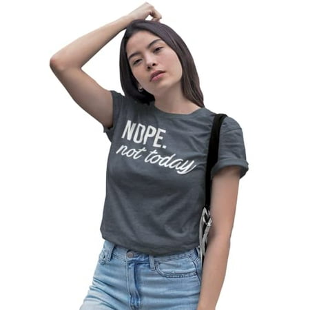 MISS POPULAR Women's Junior's Cute Funny Short Sleeve T-Shirt Nope Not Today
