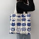 thumbnail image 1 of Bolso de hombro con estampado de gato de dibujos animados de lona para mujer Bolsos de compras grandes (Beige) Tmvgtek Para estrenar, 1 of 9