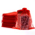 thumbnail image 1 of Bolsas de organza de regalo Meowoo, 30 x 40 cm, con cordón rojo, 24 unidades, 1 of 6