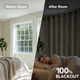 thumbnail image 2 of ZOPZO Blackout Curtains, Thermal Insulated, Light Beige, 42W x 63L Inch, Room Darkening Drapes Tree Branches Pattern for Bedroom Modern Home, 2 of 10