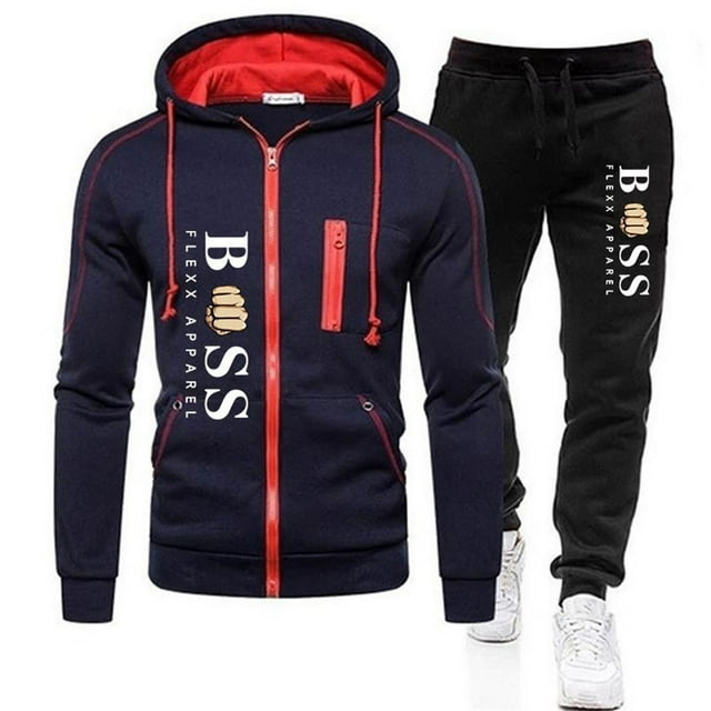 2025 Men's Suits Cardigan Zipper Hooded Sweatshirt Haptic Suits Sweatpants Fleece Suit Casual Prom Suits Sports
