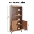 thumbnail image 4 of PHOYAL 68" Tall Fluted Kitchen Pantry Storage Cabinet, Large Storage Cabinet with 3 Adjustable Shelves and 2 Doors, Freestanding Cupboard Buffet for Kitchen, Dining Room, Walnut, 4 of 7