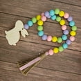 thumbnail image 4 of KCEHTA Easter Wooden Beaded Garland with Tassel Rustic Farmhouse Bead Wall Hanging Home Spring Decor, 4 of 6