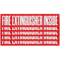 5pk Fire Extinguisher Inside Sticker | Weatherproof Adhesive Decal Signs for Truck, 9" x 2"
