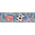 thumbnail image 2 of Pig Cow Duck Bee Blue Kids Wallpaper Border Cartoon Design, Roll 15' x 7'', 2 of 3