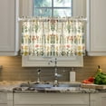 thumbnail image 2 of Yayeee Kitchen Curtains Tier Pair Light Filtering 27"x36" Rod Pocket Short Cafe Window Panel, Beige Wildflowers, 2 of 7
