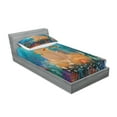 thumbnail image 2 of Ambesonne Nautical Fitted Sheet & Pillow Sham Set, Fish Corals and Castle, Twinxl, Multicolor, 2 of 2