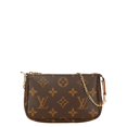 thumbnail image 1 of Pre-Owned Louis Vuitton Monogram Mini Pochette Accessoires Chain Pouch M58009 Brown... (Good), 1 of 14