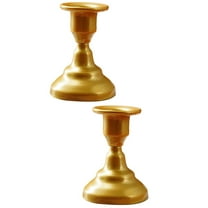 Set of 2 Iron Candle Holder Centerpieces Vintage Decor Candlesticks Ornaments Golden