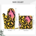 thumbnail image 3 of DouZhe Oven Mitts and Pot Holders Sets, Psychedelic Hippie Smile Graffiti Prints Non-Slip Heat Resistant Kitchen Oven Silicone Glove, 3 of 7