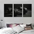 thumbnail image 3 of JEUXUS Black White Wall Art Gym Picture Painting Body Building Weight Poster Canvas Prints Boys Gift Sports Room Living Room 12''x16''X3 Panels, 3 of 4