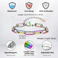 thumbnail image 4 of VNOX Stainless Steel Rainbow Colors Chain Bracelet for Men Women,Thin Cuban Link Chain Paperclip Handmade Bracelet,Simple Delicate Minimalist Jewelry Bracelet 6.5+2Inch, 4 of 6