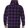 thumbnail image 7 of Pofeuu Purple Black Plaid Print Mens Casual Hooded Collar Drawstring Hoodies Pullover Sweatshirts Casual Long Sleeve Shirts-X-Large, 7 of 7