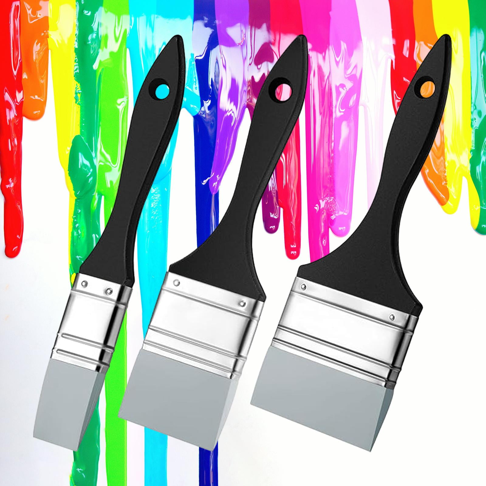 Tachiuwa Color Shaper Painting Tool Reusable Silicone Paint Brushes Artist Paint Brushes for Kids Adults, Writing, Nail Art, Face Body 3Pcs 1in 2in 3in