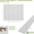 thumbnail image 2 of Ekena Millwork 47"H x 3/8"T Adjustable PVC Slat Wall Panel Kit with 3"W Slats, Unfinished (contains 15 Slats), 2 of 7