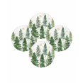 thumbnail image 7 of 15 Inch Round Placemats Set of 4, Green Christmas Tree Non Slip Heat Insulation PP Table Mats, Winter Watercolor Gold Snowflakes Washable Place Mats for Kitchen Dining Party Table Decor, 7 of 7