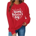 thumbnail image 2 of WXLWZYWL Valentine's Day Sweatshirts for Women Heart Print Crewnck Pullover Tops Long Sleeve Shirts, 2 of 6