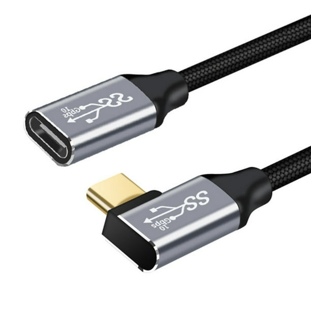 100W USBC 3.1 Male to 4K Female Charge Extender Cable, LShape TypeC Extender, Compatible with