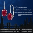thumbnail image 2 of Gem Stone King 3.20 Ct Oval Red Ruby 925 Sterling Silver Earrings, 2 of 6