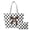 Black Polka Dot Bow, variant on HUIACONG Pink Cartoon Fish Padded Shoulder Tote Bag 2 Pcs Set for Women, Stitched Texture Tear Resistant Zip Closure Large Inner Space with Matching Cosmetic Pouch for Work Travel