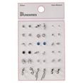 thumbnail image 2 of No Boundaries Women's Assorted Silver Tone and Blue Tone Dagger Studs and Hoops Earrings, 18 Piece Set, 2 of 3