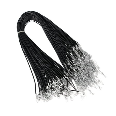 

OUNONA 100pcs 1.5mm Wax String Necklace Strap DIY Hanging Rope Jewelry Accessories Sling DIY Pendants (Black)