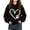 Black, variant on Ohufall 1-10 Years Kids Girls Sweatshirts Hooded Heart Print Long Sleeve Top Casual Loose Comfy Fashion Sweatshirt