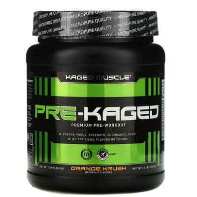 Kaged Muscle PRE-KAGED, Premium Pre-Workout, Orange Krush, 1.3 lbs 596 g