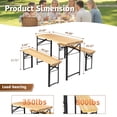 thumbnail image 6 of Ktaxon 4' Wooden Outdoor Folding Patio Camping Picnic Table Set with Bench, Natural, 6 of 9