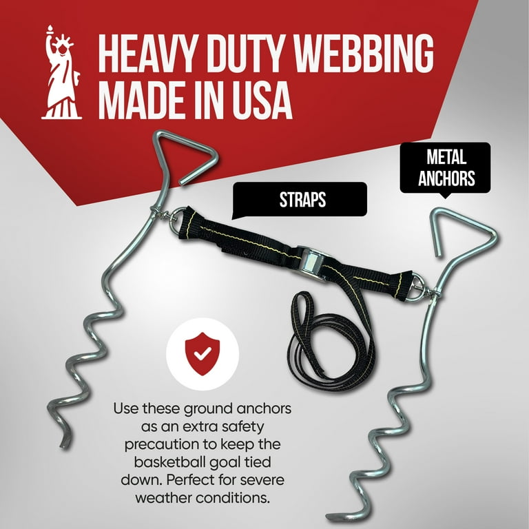 Trampoline Stakes Basketball Hoop Anchor Kit Heavy-Duty Tie