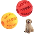 thumbnail image 1 of Paquete de 2 pelotas de juguete para perros, perros y cachorros, comedero para perros y mascotas, pelota de limpieza de dientes para masticar, juego de ejercicio, pelota de entrenamiento IQ, 1 of 5