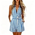 thumbnail image 3 of Women's Soft Stretchy Jumpsuit with Pockets, Mid Waisted Drawstring, Multipocket Casual Jumpsuit for Women, Lounge Beach Work Dresses Dressy, Womens | VerBelle,Blue L, 3 of 9
